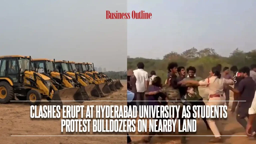 Clashes Erupt at Hyderabad University as Students Protest Bulldozers on Nearby Land